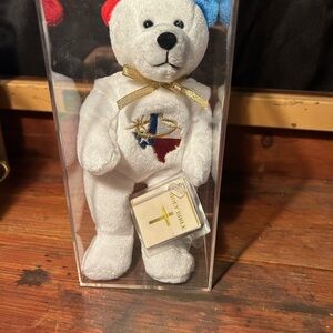 Holy Bear 2000 God Bless Texas Numbers 14:8Beanie Plush Teddy Religious